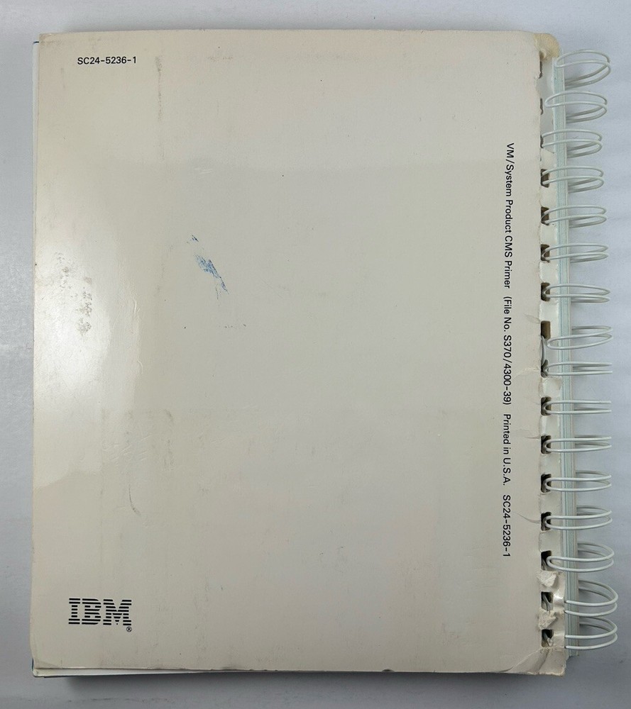 IBM VM/SYSTEM PRODUCT CMS PRIMER + SUMMARY OF COMMANDS 2ND ED RELEASE 3 1983
