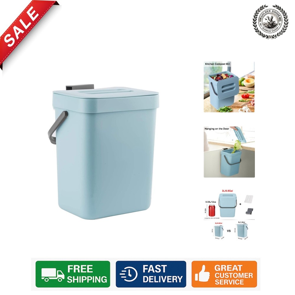 3L Odorless Mini Compost Bin for Kitchen - Stylish & Space-Saving Solution