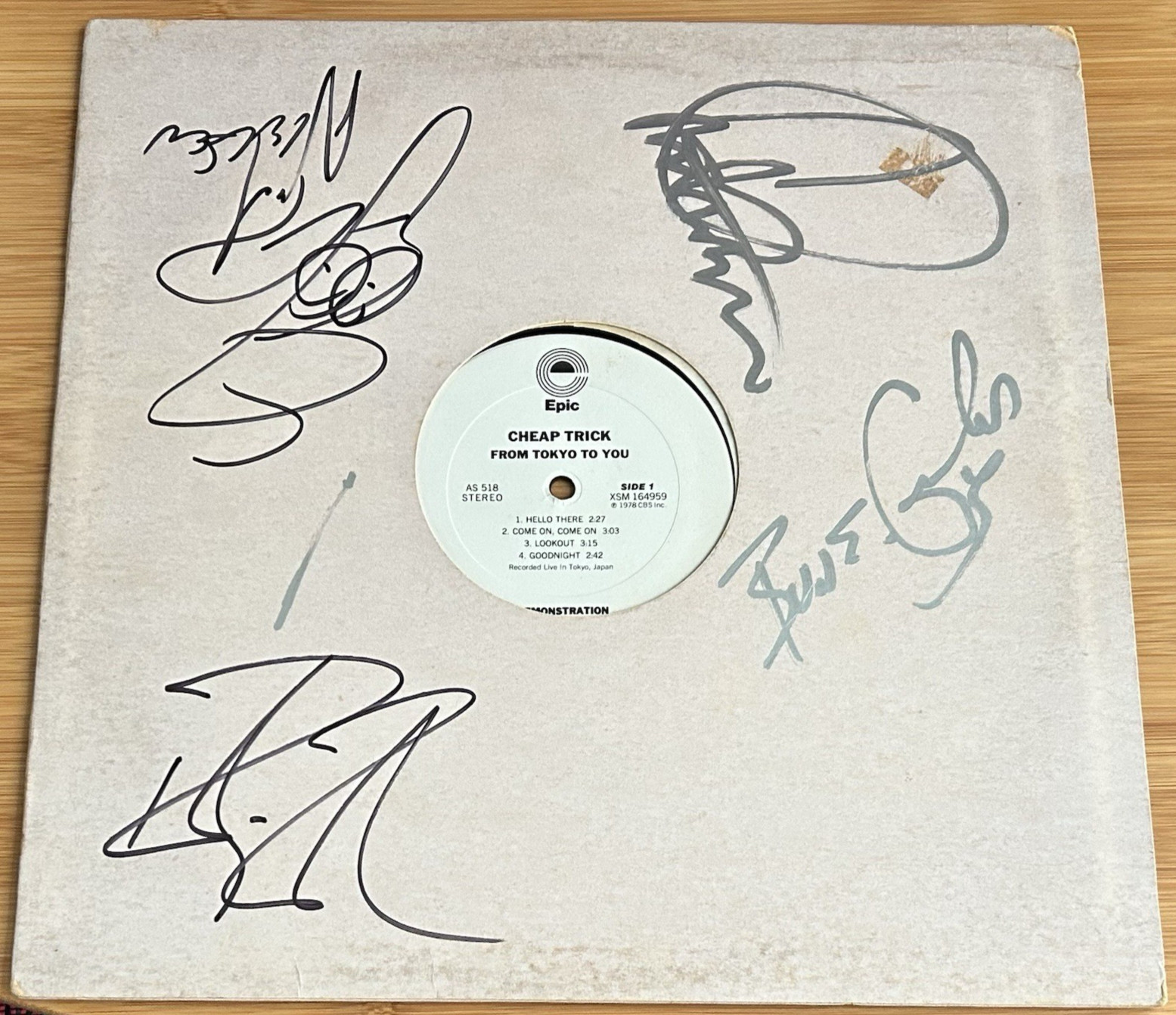 Cheap Trick “From Toyko To You” Promo 12-Inch Vinyl EP - Signed Robin Zander + 3