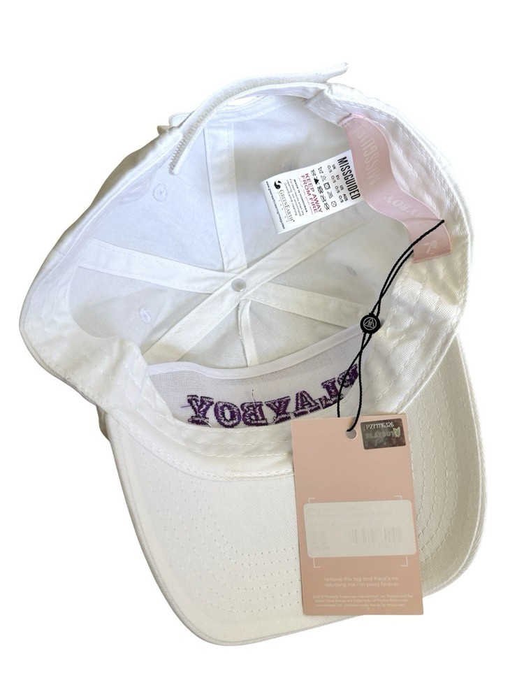 Playboy Bunny & Misguided White Adjustable Cap - NEW