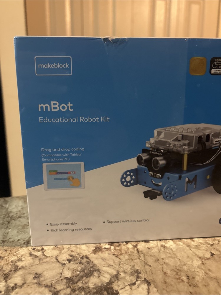 Makeblock mBot STEM Educational Robot Coding Kit Bluetooth Blue Ages 8+ SEALED