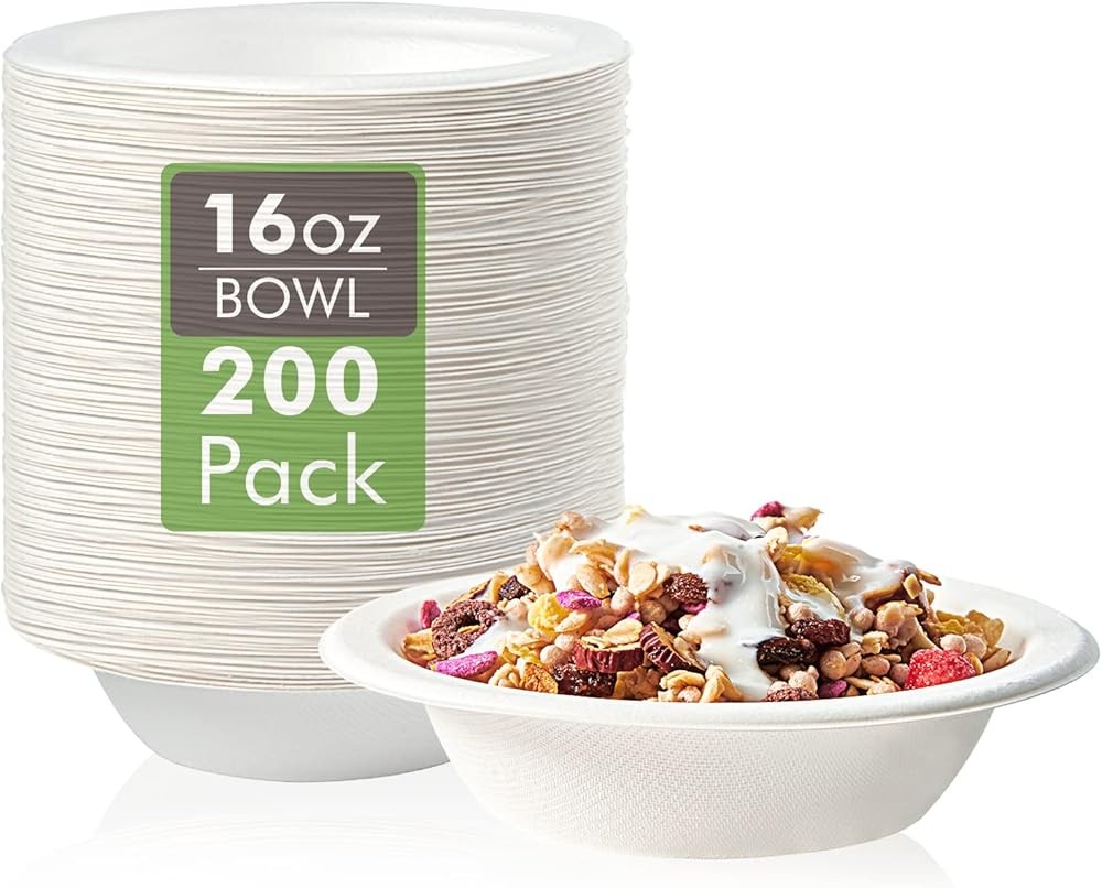 Paper Bowls, Disposable postable Bulk, Eco-friendly Bagasse,