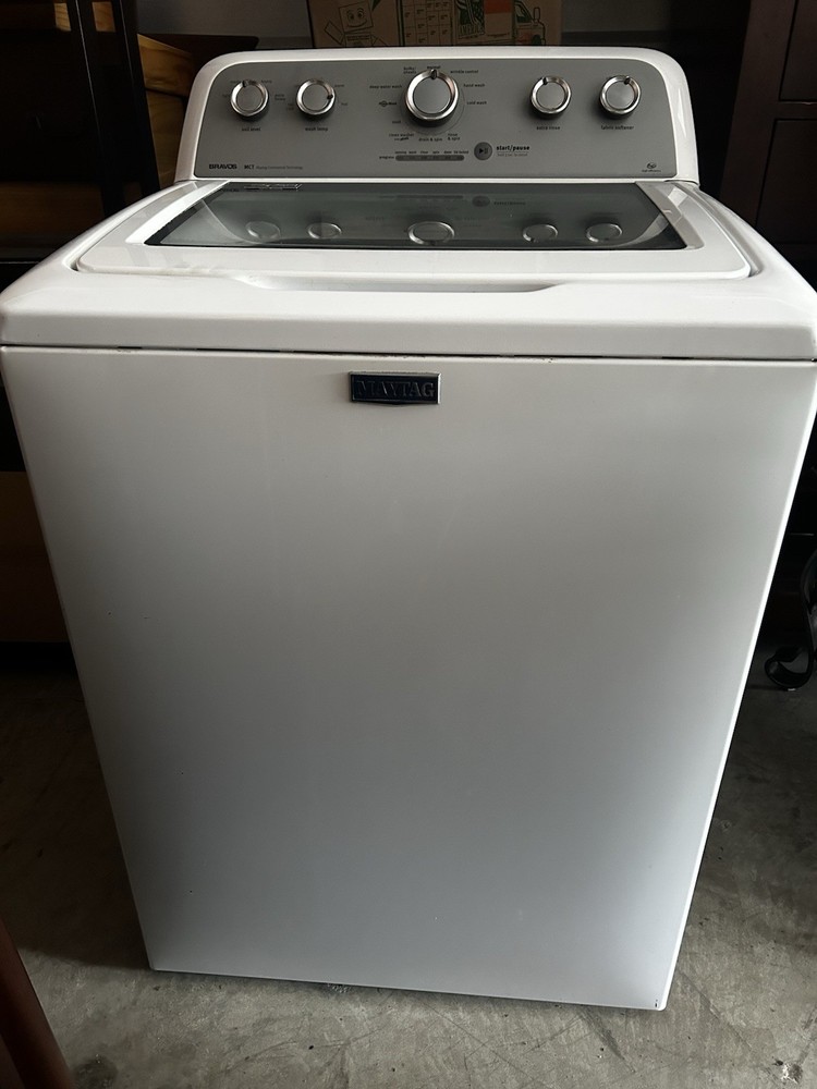 Maytag Bravos MCT Top-Loading Electric Washer & Dryer Set, White