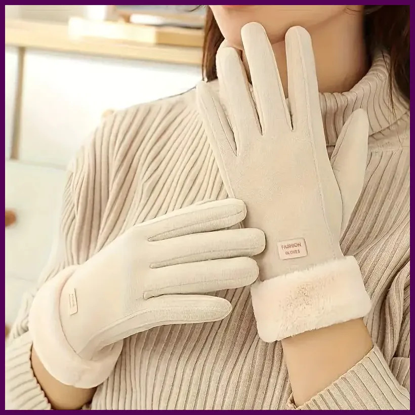 Warm Touchscreen Gloves Plush Lined Thick Outdoor Leisure