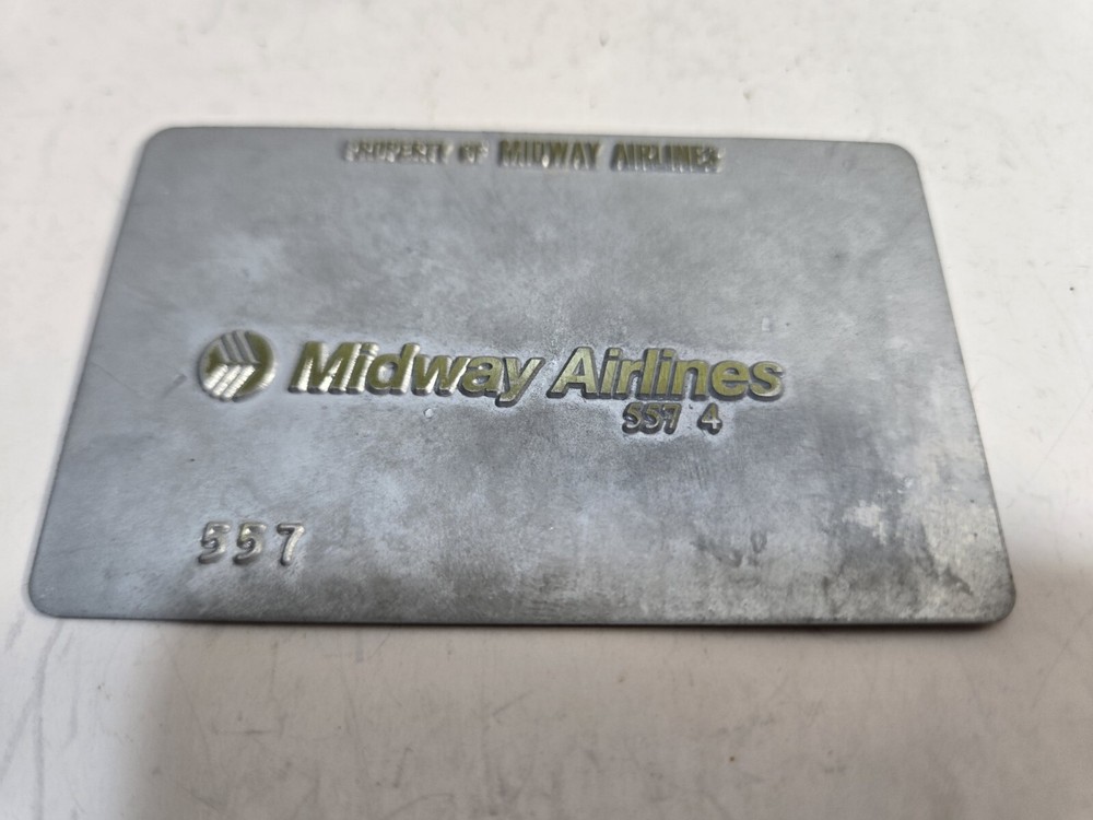 Midwest Express Airlines Ticket Validation Plate Vintage