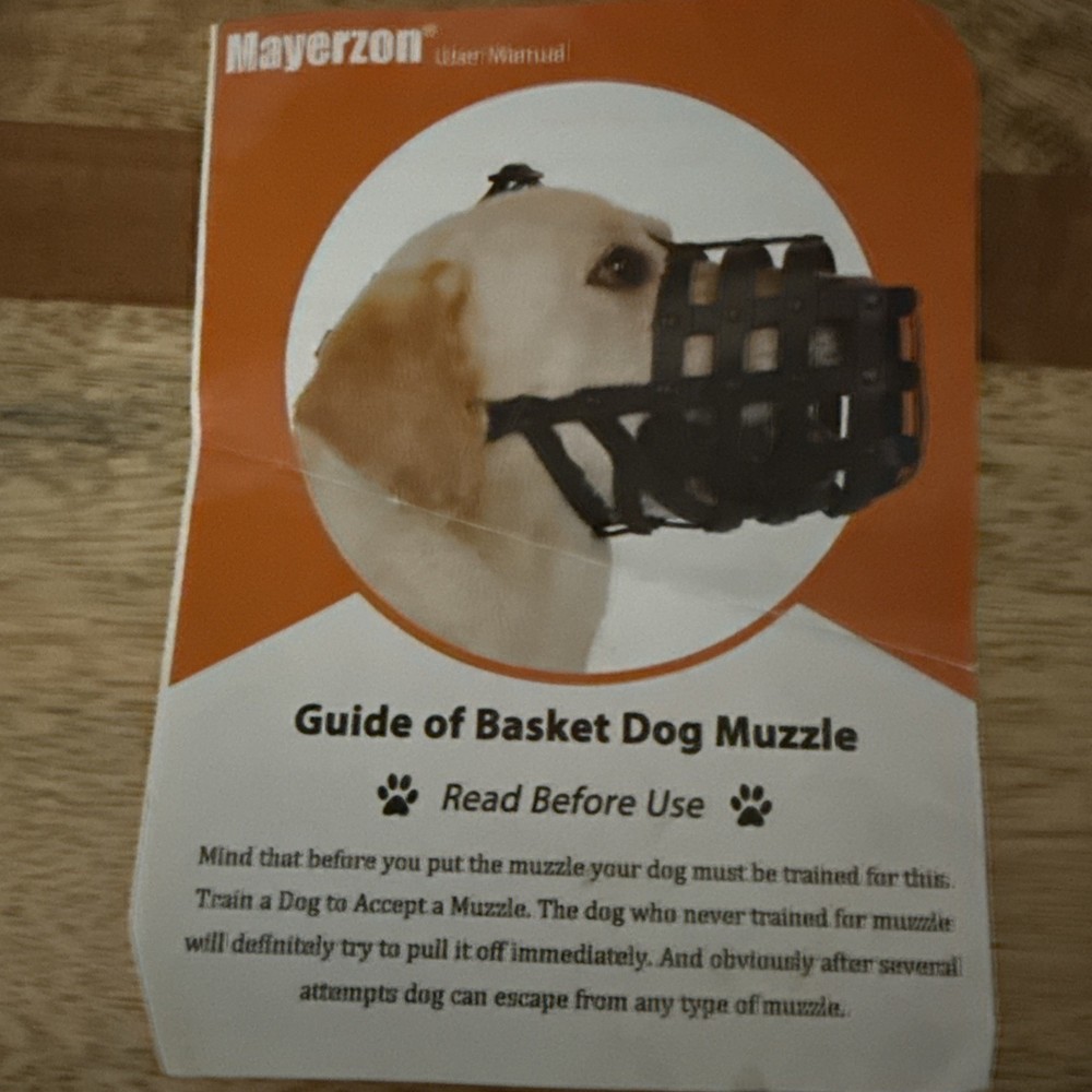 Muzzle For Large Sized Dogs Prevents Biting Scavenging Basket Style Black