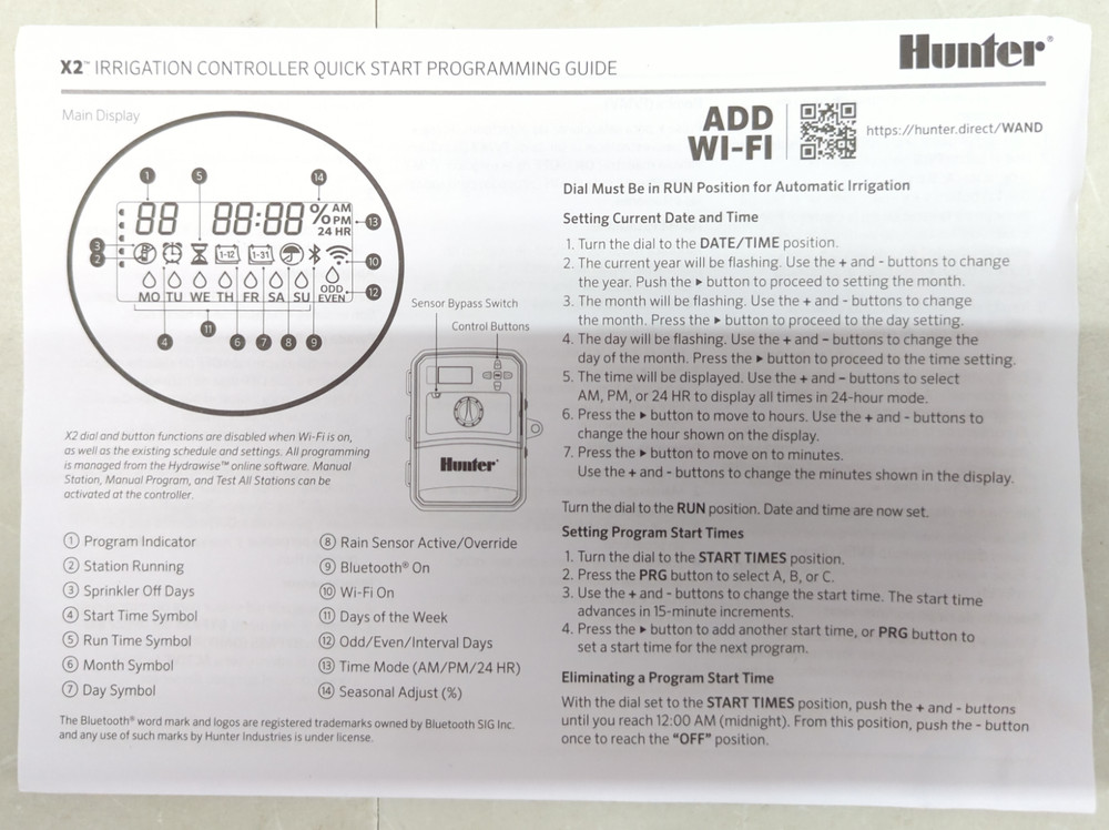 Hunter X2-400 X2 4-Zone Sprinkler Controller