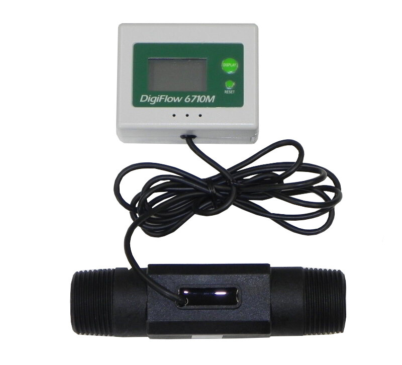 1" NPT Digiflow 6710M-88 Digital Flow Meter count up Gallons GPM 56"cable