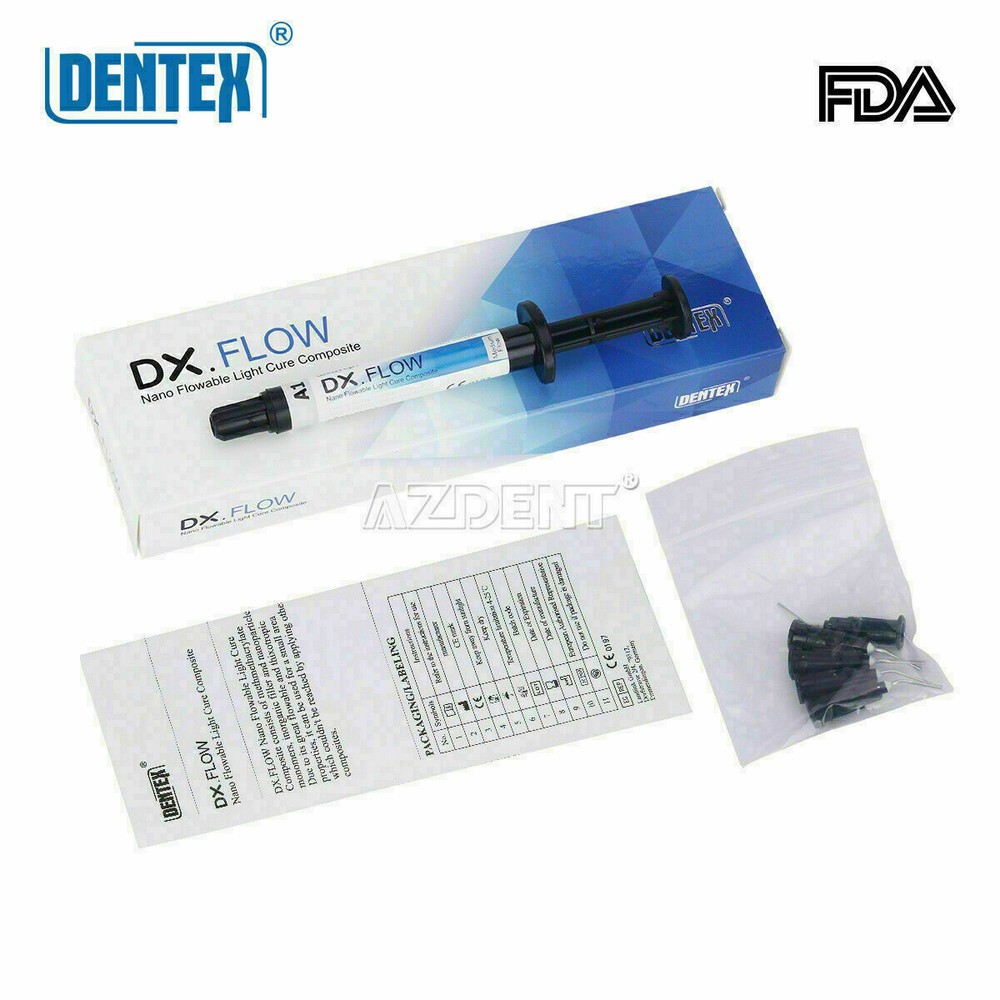 Dental Light Cure Flowable Composite Resin Medium Flow/Blue Temp Resin Dentex