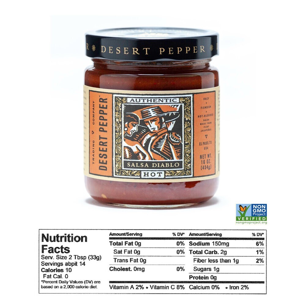 Desert Pepper Salsa Diablo - Hot - 16 oz
