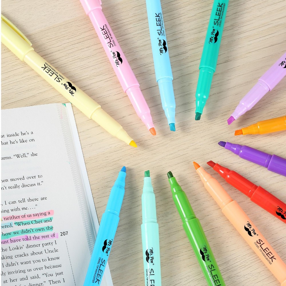 Mr. Pen- Highlighters, 12 Pack, Assorted Colors, Chisel Tip, 12 Bright