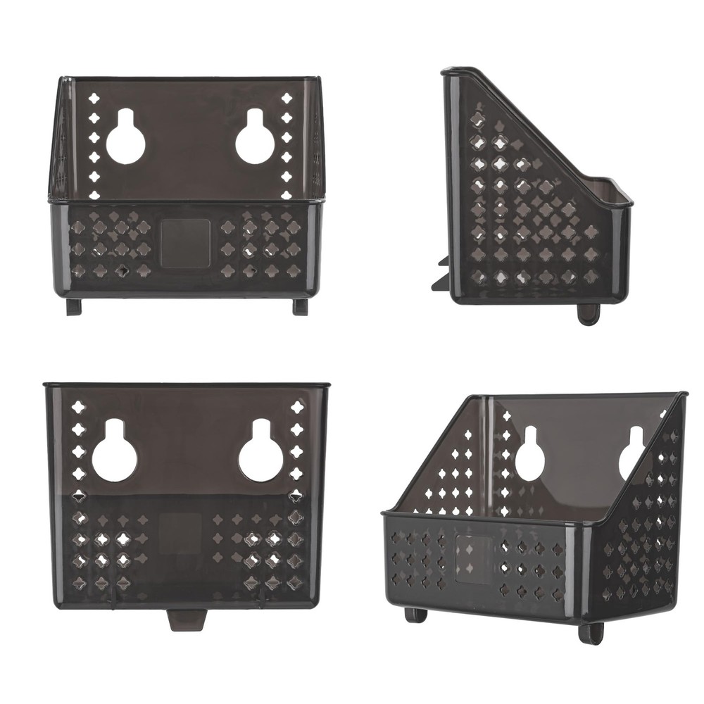 Plastic Hanging Baskets with Hole, Wall Mounted Storgae Boxes, Hangable Shelf...
