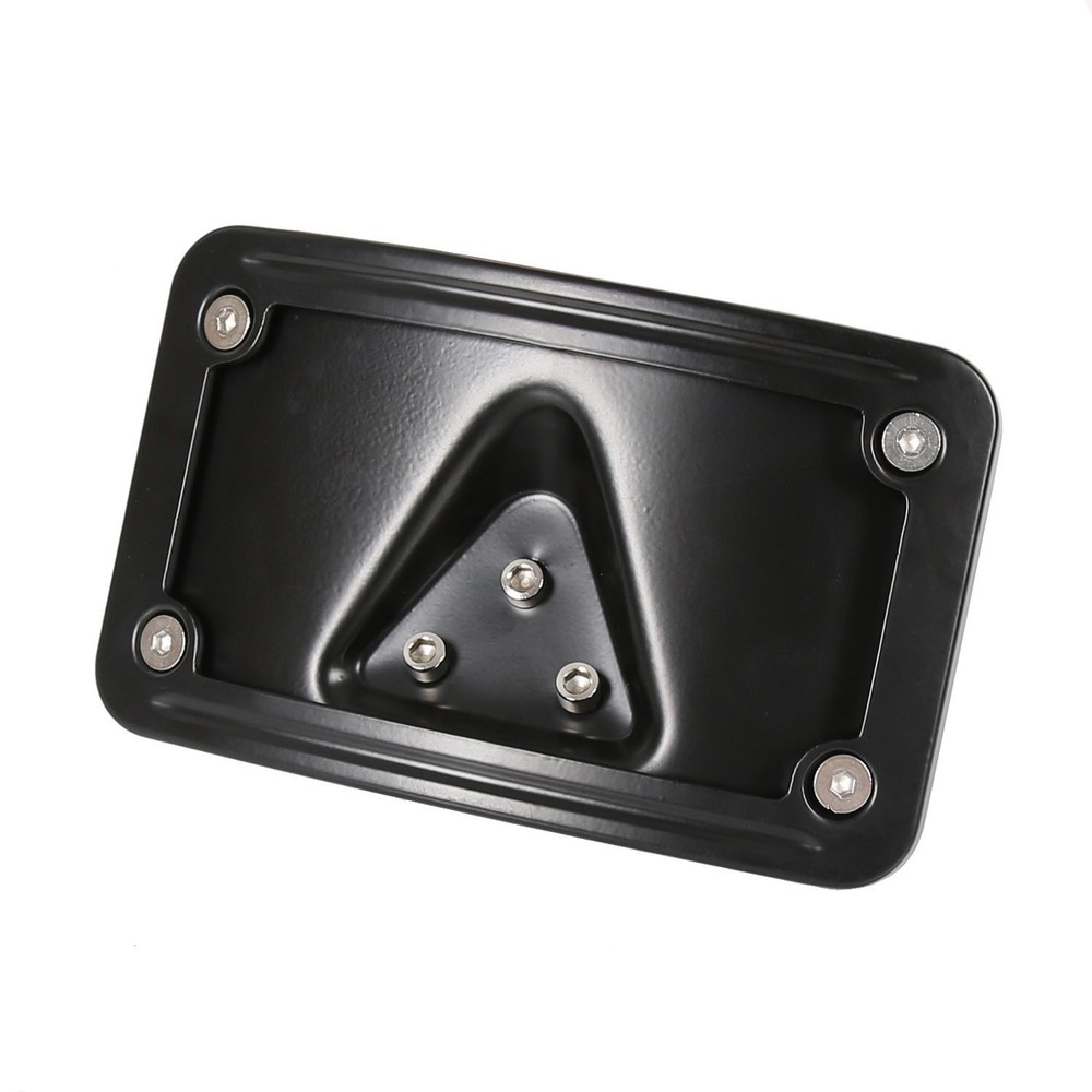 3 Hole Curved Laydown License Plate Mount Bracket w/ Frame For Harley