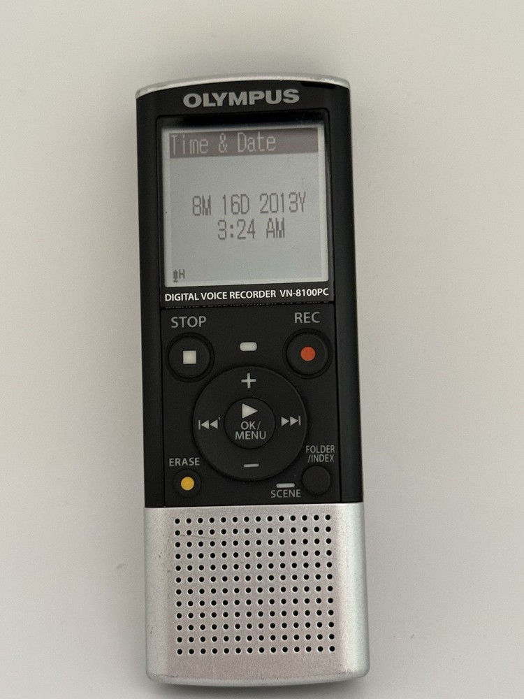 Olympus Digital Voice Recorder VN-8100PC TESTED-WORKING WITH CASE .