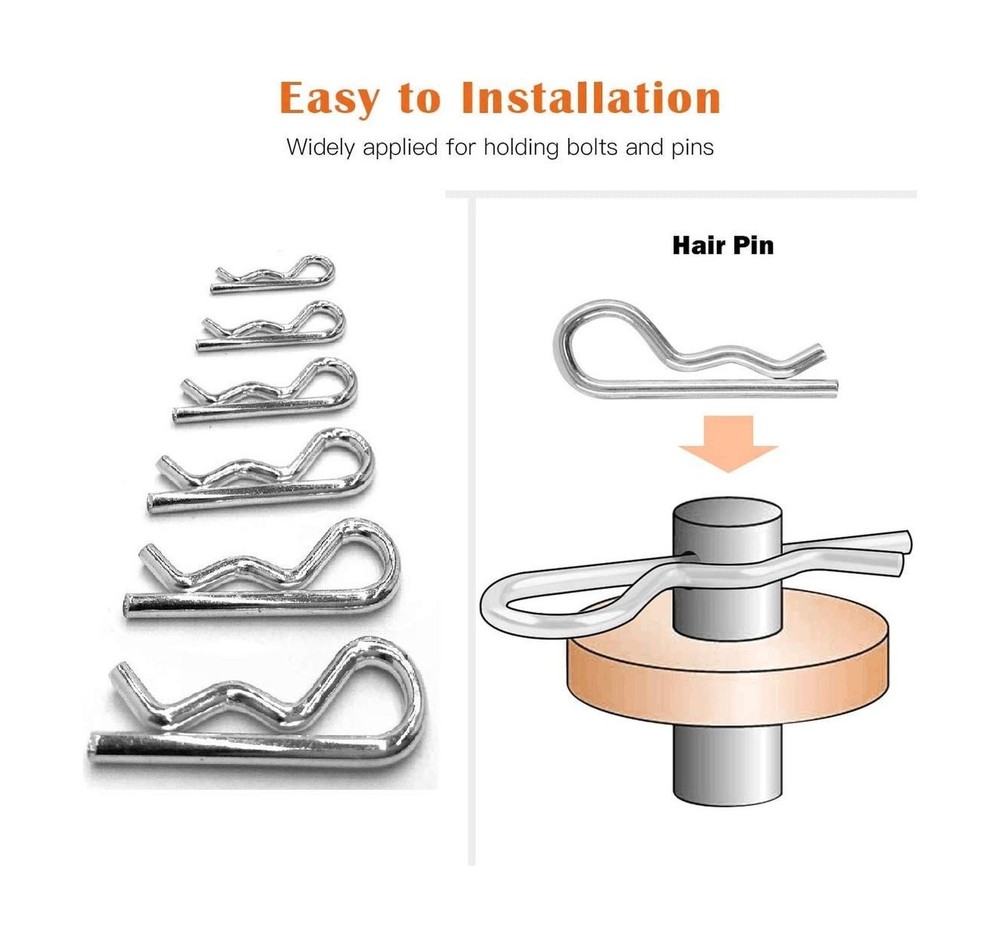 20 Pcs Hardware Pins Cotter Pins Spring Fastener Assortment Kit, Retaining Pi...
