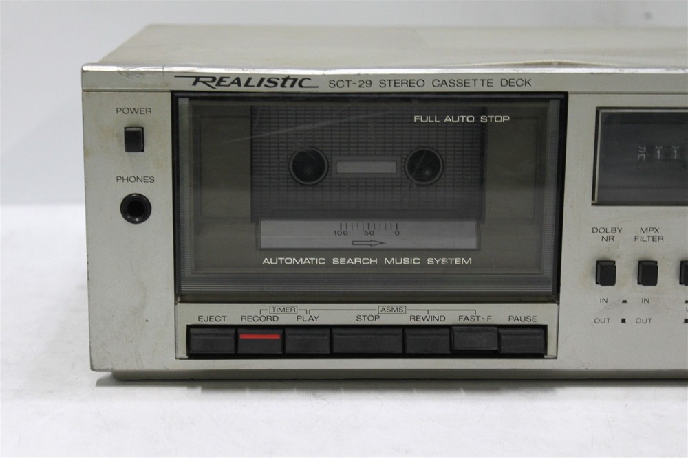 Realistic SCT-29 Stereo Cassette Deck Tested Working
