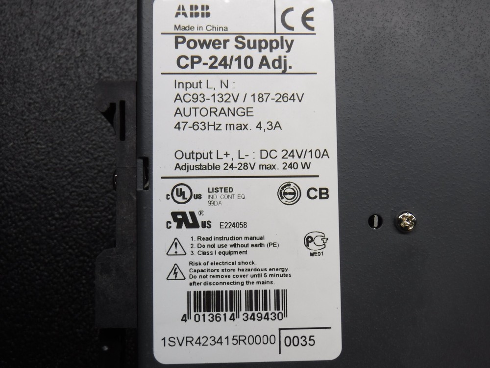 ABB CP-24/10 Adj. Power Supply * Broken Piece *