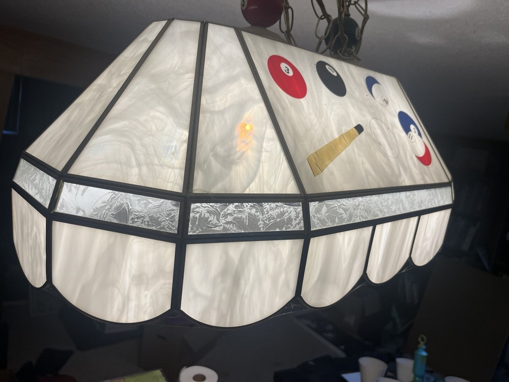 Vintage Stained glass Pool table Light