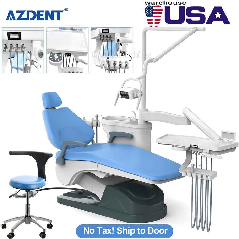 Dental Unit Chair Instrument Tray DC Motor Computer Controlled PU Leather +Stool