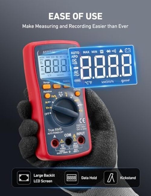 Digital Multimeter, TRMS 4000 Counts Volt Meter (Manual and Auto Ranging);