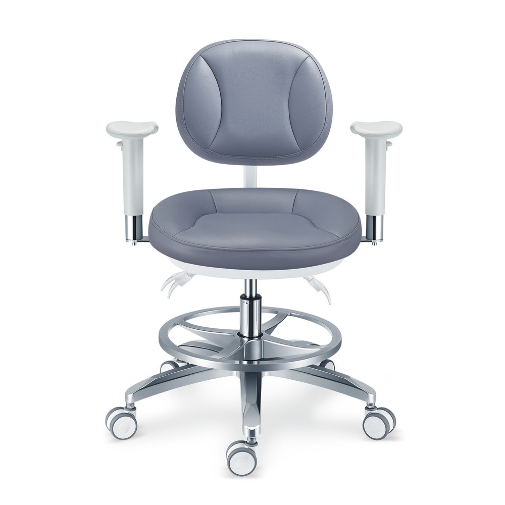 Dental Mobile Microscope Hygiene Chair Operator Stool with Armrest PLST-084