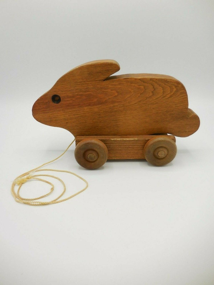 Wooden Rabbit Pull Toy Hopping Rabbit