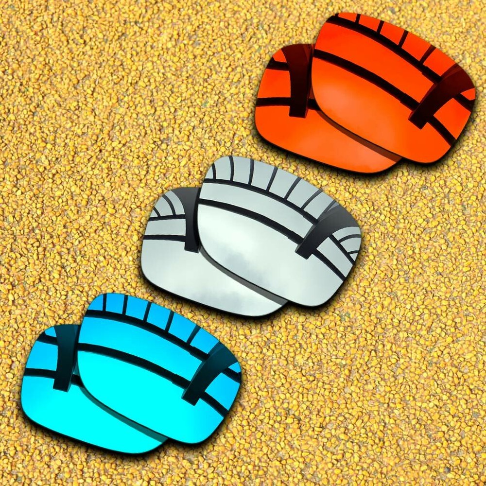 3 Sets Lenses Replacement for-Oakley Anorak Polarized-Silver&Blue&Orange Red