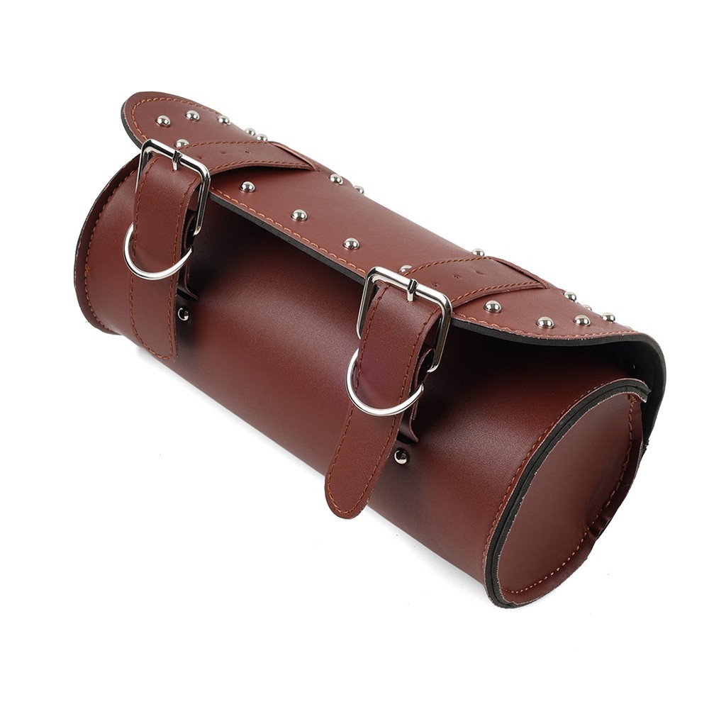 Motorcycle Fork Tool Bag Handlebar Bag Storage Saddle Bags Brown