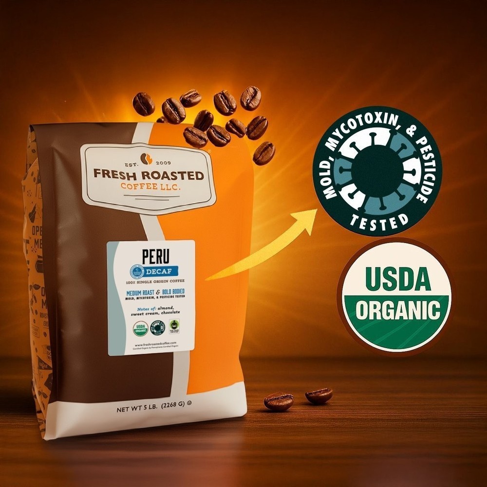 Decaf Organic Peru | Mold, Mycotoxin Tested | Fresh Roasted Coffee