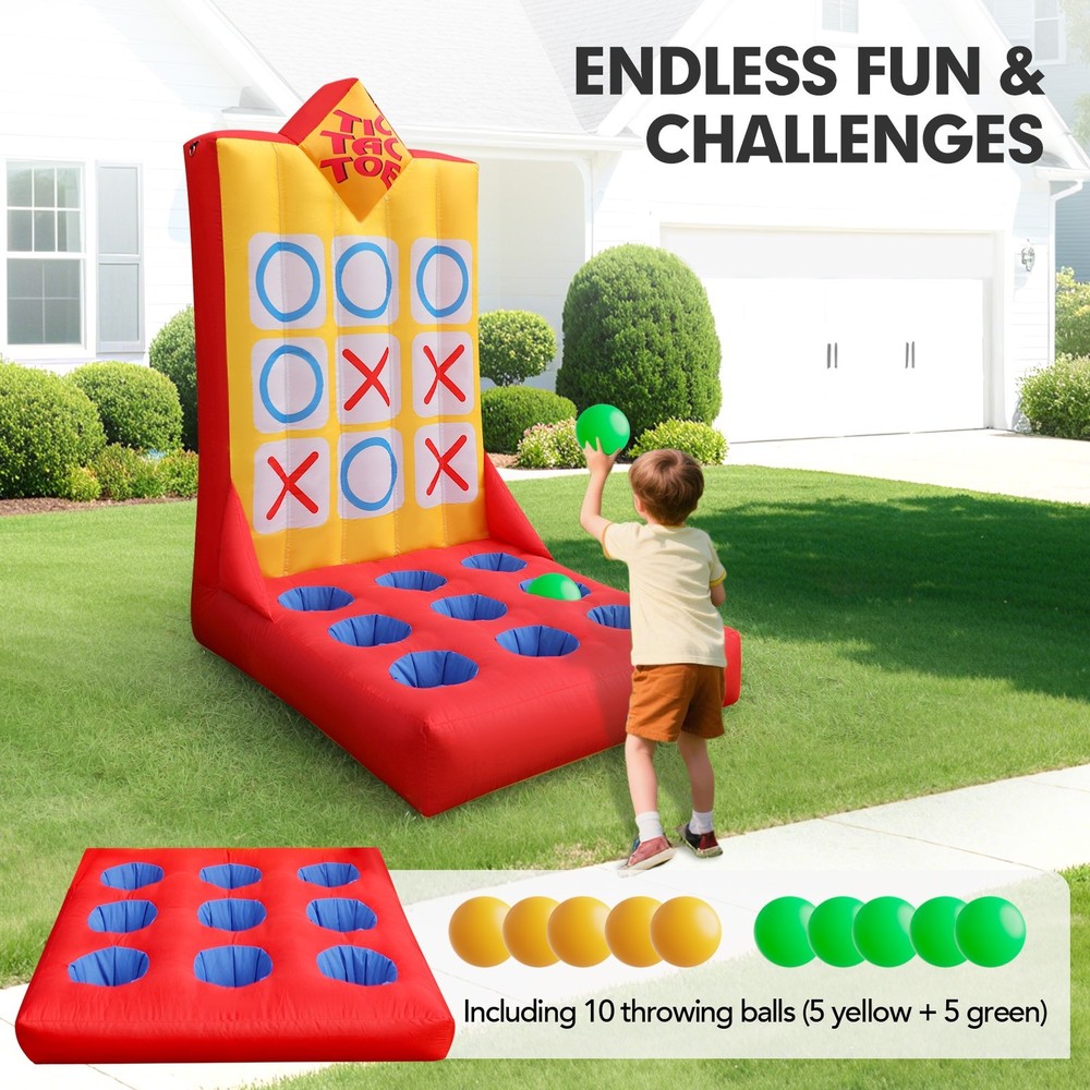 Wellcomer Inflatable Ball Toss Carnival Game - Tic-Tac-Toe
