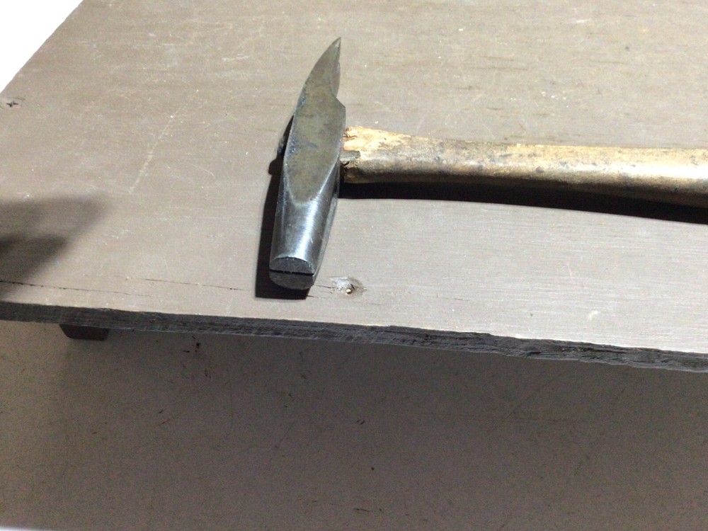 Vintage Tack Hammer Split Head Nail Puller Wood Handle, 11”