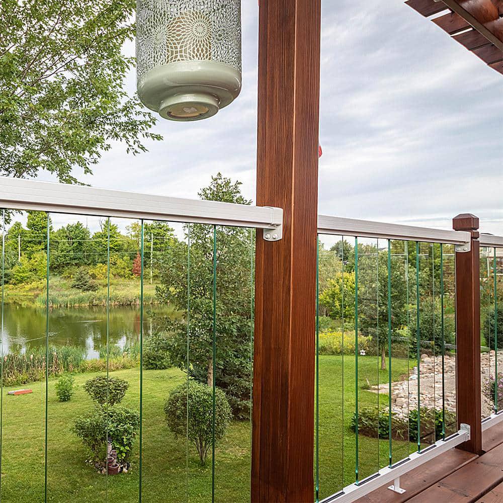 Peak Aluminum Decking Glass Panel Kit UV Protected Rail Post Exterior Clear
