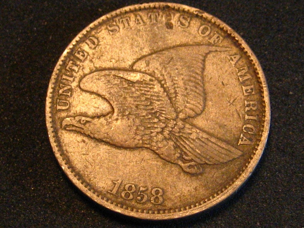 1858 Small Letters Flying Eagle Cent XF