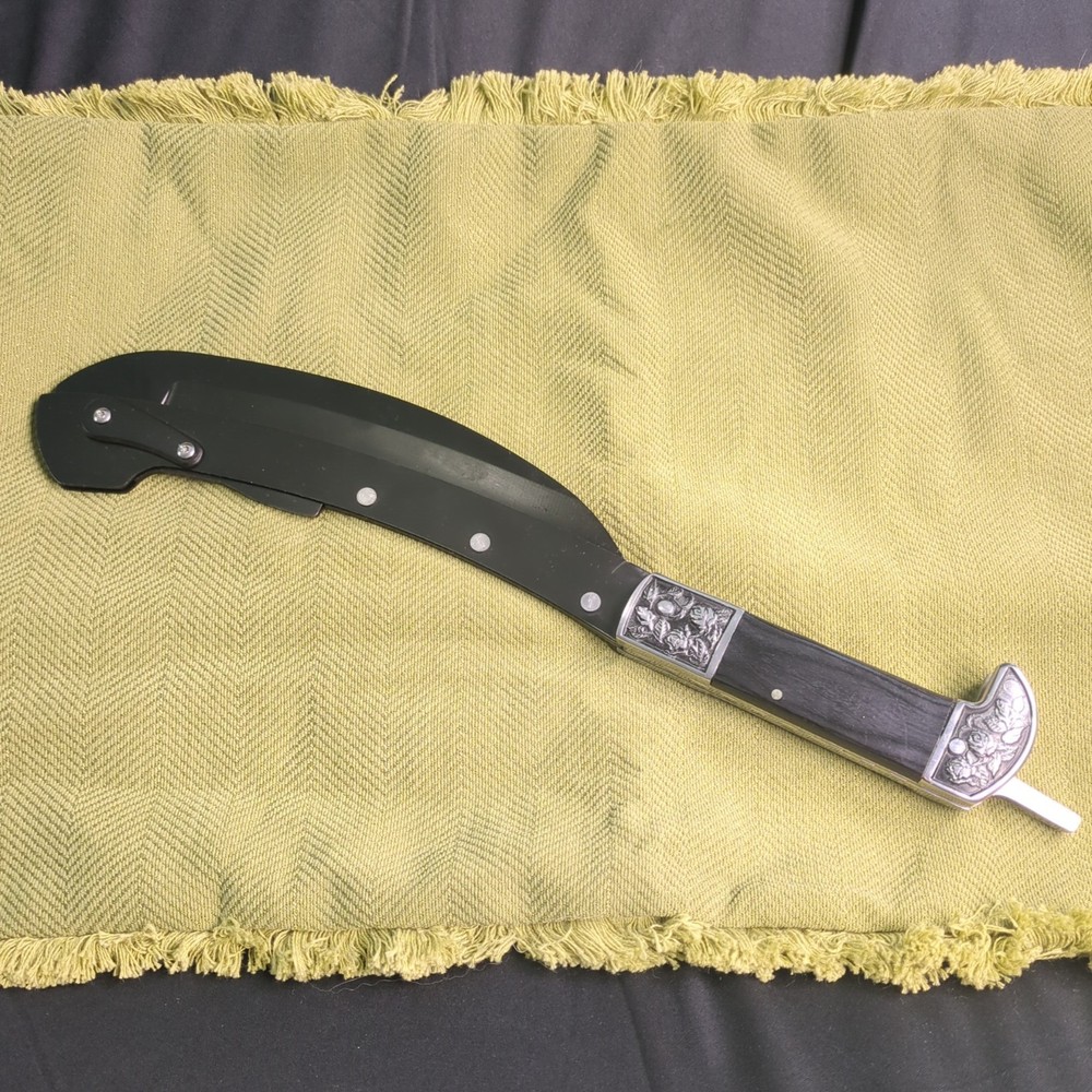 Valhalla Black Folding Sickle. Wooden Handle. Nylon case.