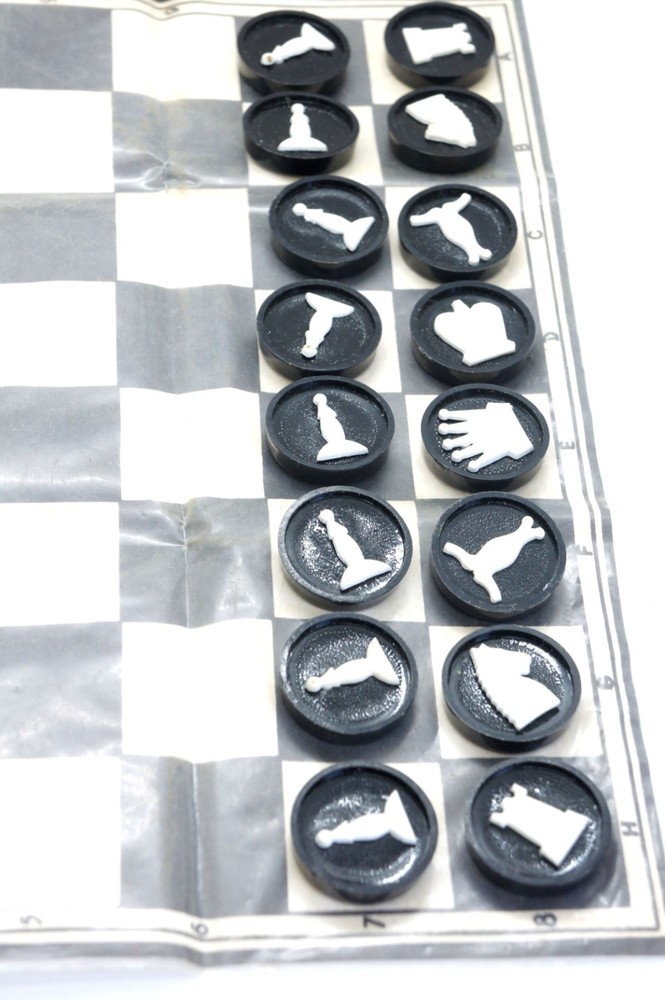USSR Plastic Chess and Checkers Set Two in One + Board