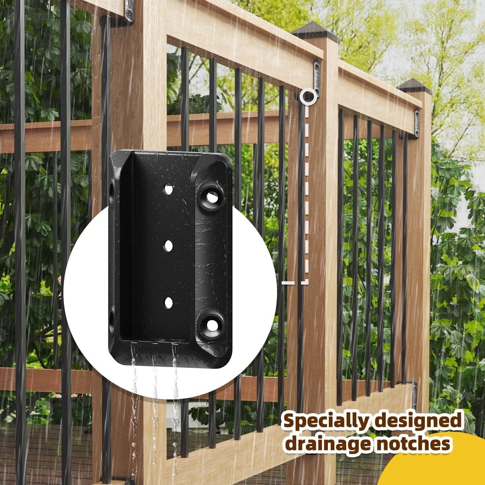 Complete Deck Railing Kit: 50 Brackets & 350 Screws for Secure Installation