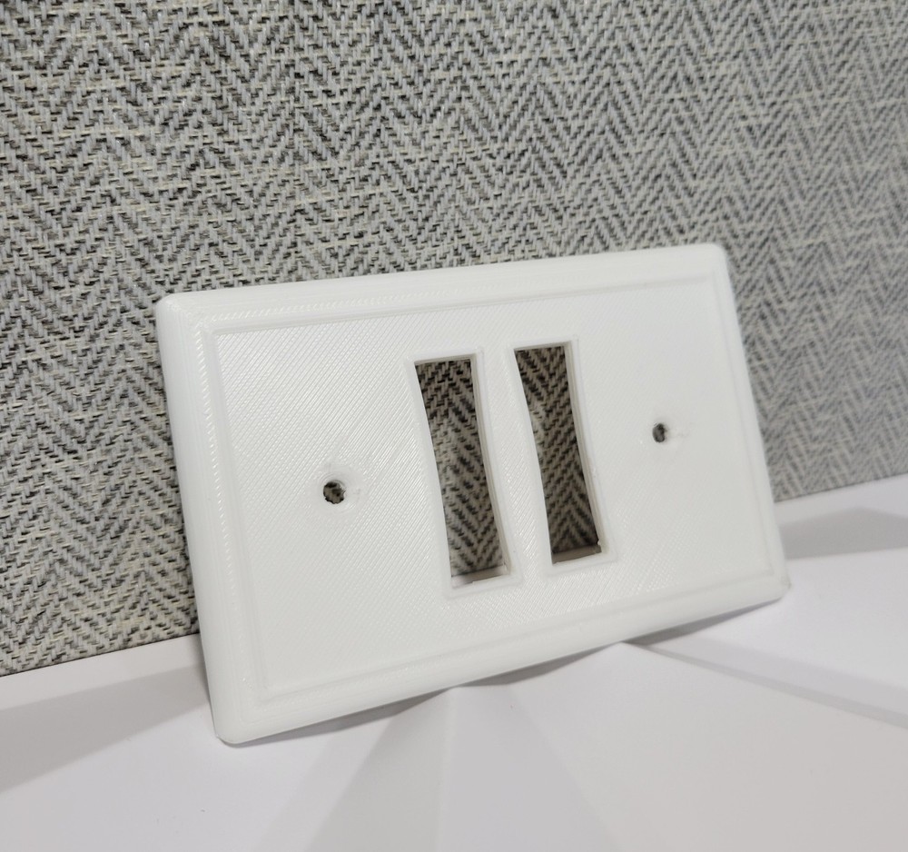 WHITE ONLY Duplex (2) Remcon Switch Plate Low Voltage Cover