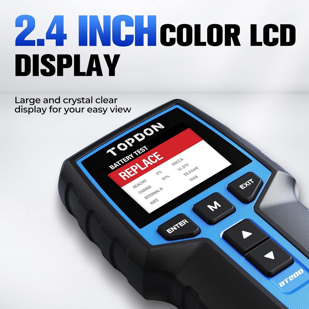 12V-24V 100~2000CCA Car Auto Battery Tester Load Drop Charging System Analyzer