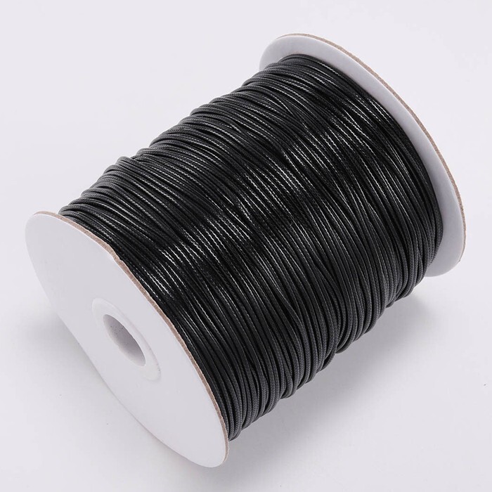 10 Meters/Pack Black Korean Waxed Polyester Cords Round String Threads 0.5~2mm