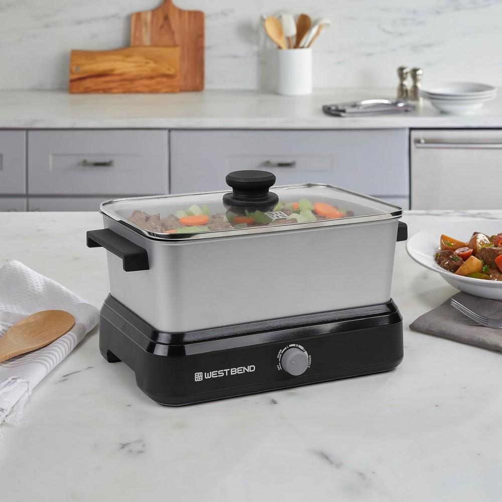 5 Quart Versatility Cooker Slow Cooker Griddle Portable with Lid