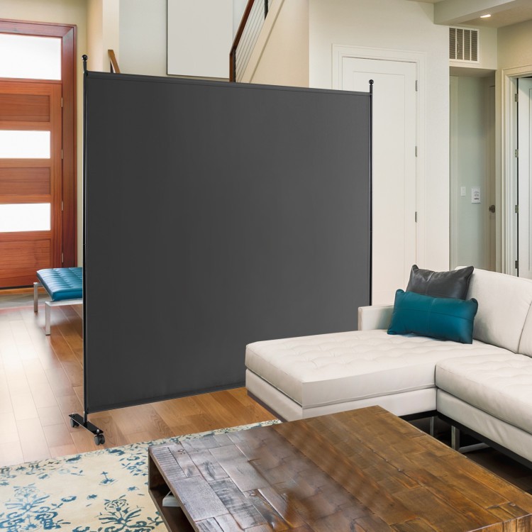 6ft Rolling Room Divider with Wheels | Privacy, Light Blocking, Single Panel