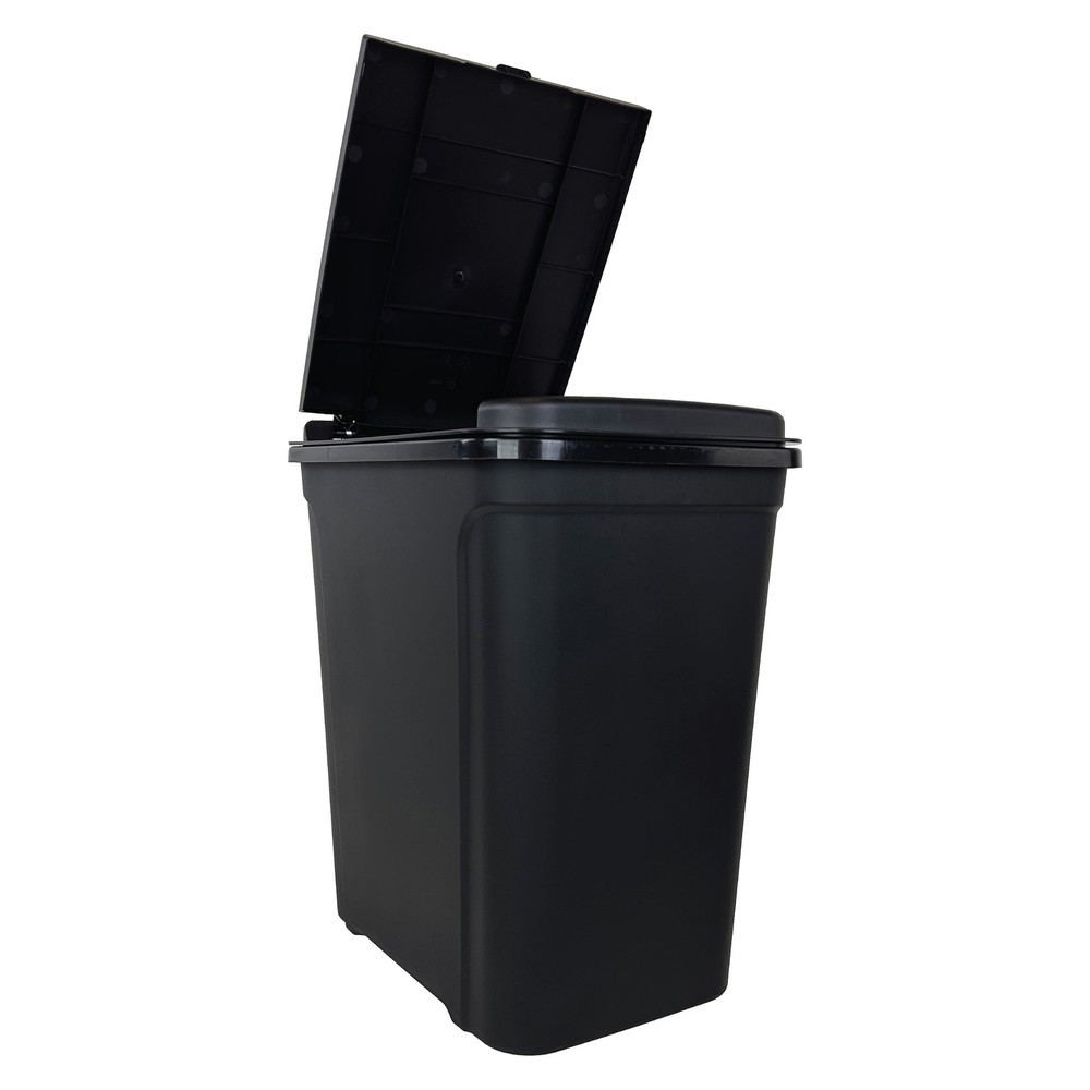 Kitchen Trash Can, 7.6 Gallon Plastic Garbage Bin with Touch Top Lid, Black