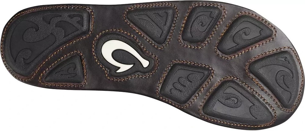 OluKai Men's Mea Ola Flip Flop, Tan/Dark Java