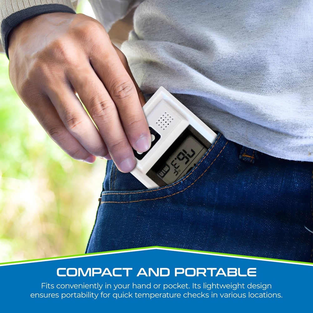 Sper Scientific Compact Digital Min/Max Thermometer 800121 - 1 Pack, White
