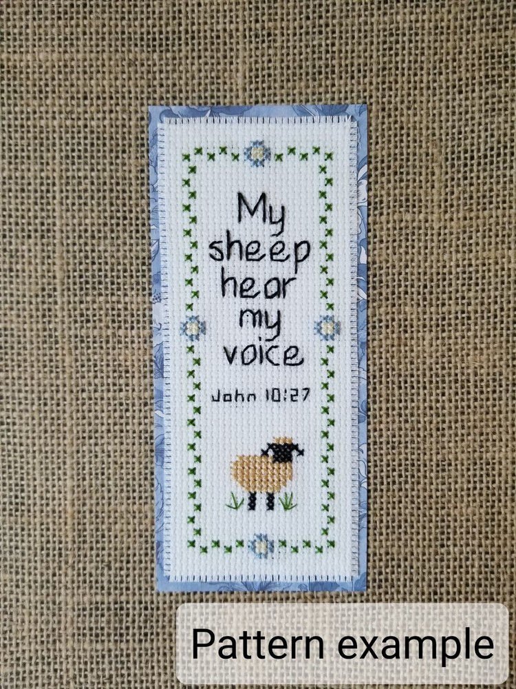 Counted Cross Stitch Sheep Scripture Bookmark Pattern