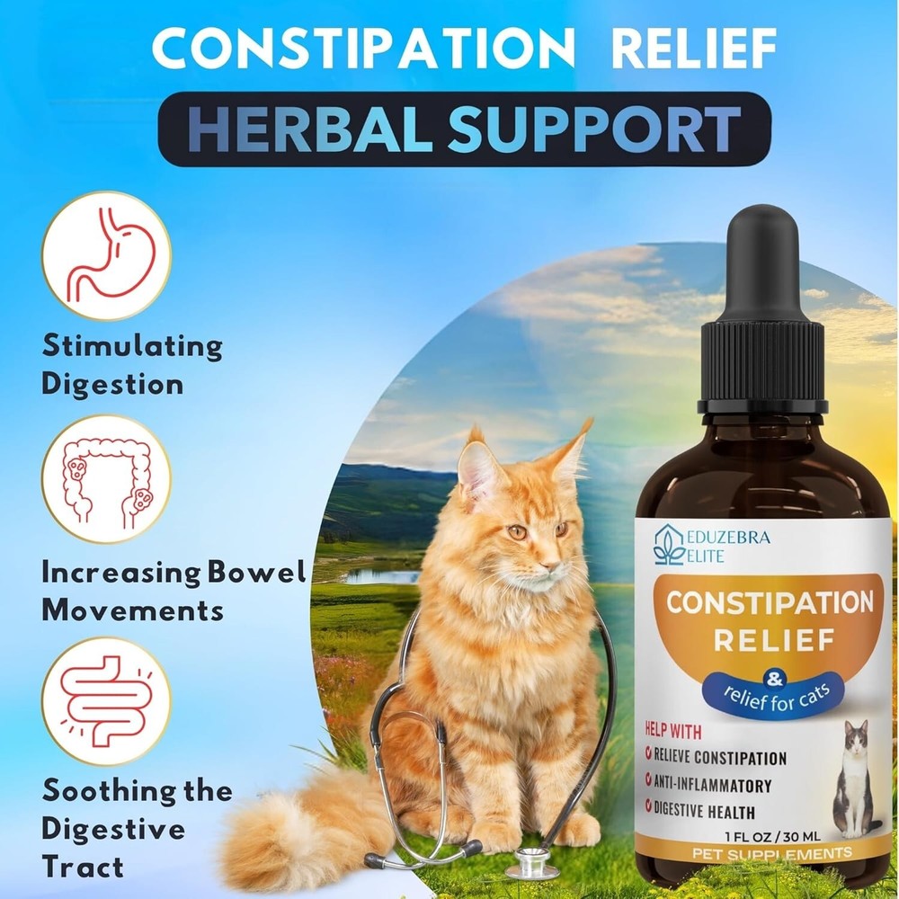 EDUZEBRA Cat Constipation Relief, Constipation Relief for Cat, Cat Laxative C...