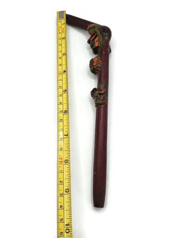 Handmade Peruvian Tepi Carved in Cusco Chonta Stick Snake Design