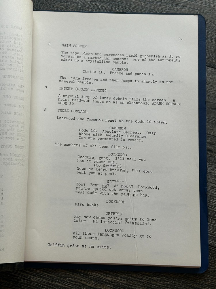 PROBE TV Show Script Moonrock Final Draft June 1 1972 Leslie Stevens