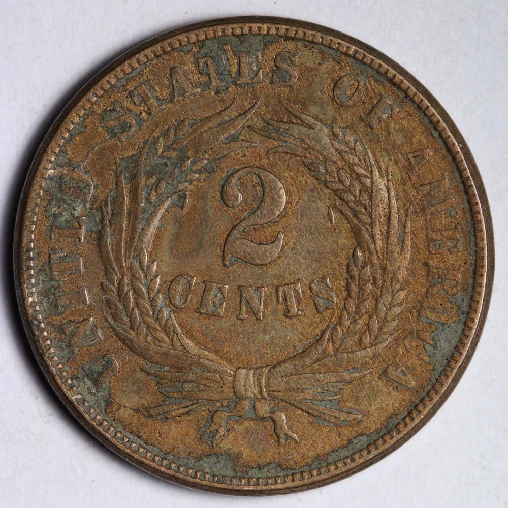 1865 Two Cent Piece AU E209 QGNR