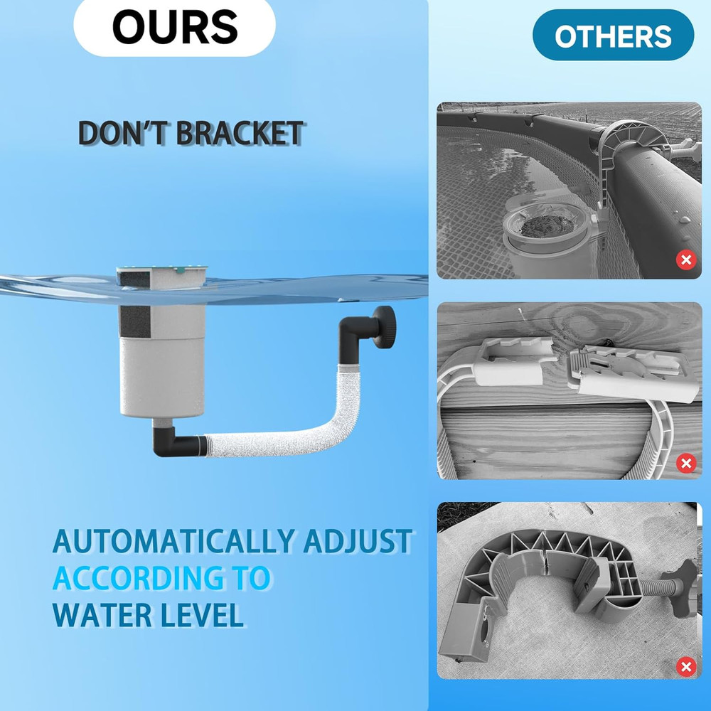 Surface Float Skimmer for above Ground Pools, Automatic Floating Skimmer with 10